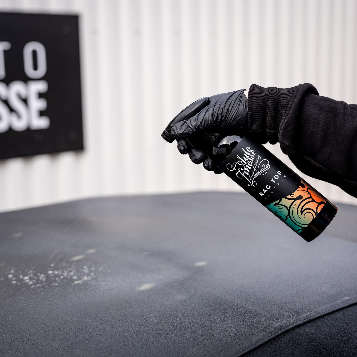 Auto Finesse Rag Top Cleaner – Solution de Nettoyage en Profondeur pour Capote de Tissu Convertible, 500 ML