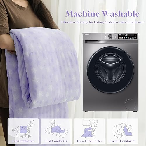 Vista 30 de OIGAE Edredón refrescante, manta de enfriamiento japonesa Q-Max 0.45 de doble cara para personas que duermen con calor y sudores nocturnos, manta