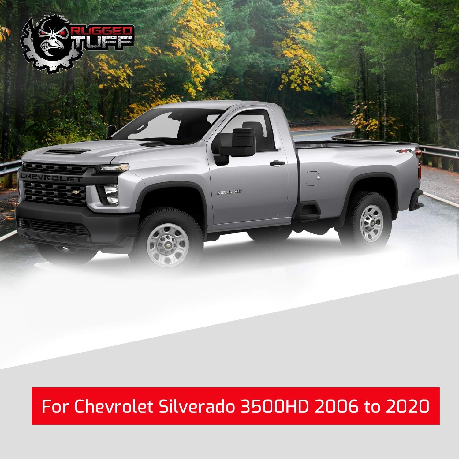 Passenger Side Mirror Glass Assembly With Plastic Backing Plate Lower Bottom Towing Compatible with 2006-2020 Chevrolet GMC Silverado Sierra 1500 2500 3500 HD