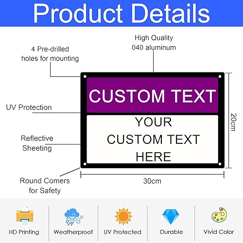 Miniatura 2 de Letreros personalizados de metal para exteriores, letrero personalizado para exterioresinteriores, letrero de metal personalizado de aluminio para