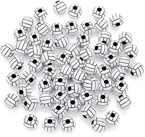 100 cuentas de voleibol de 0.472 in de cuentas deportivas para poni