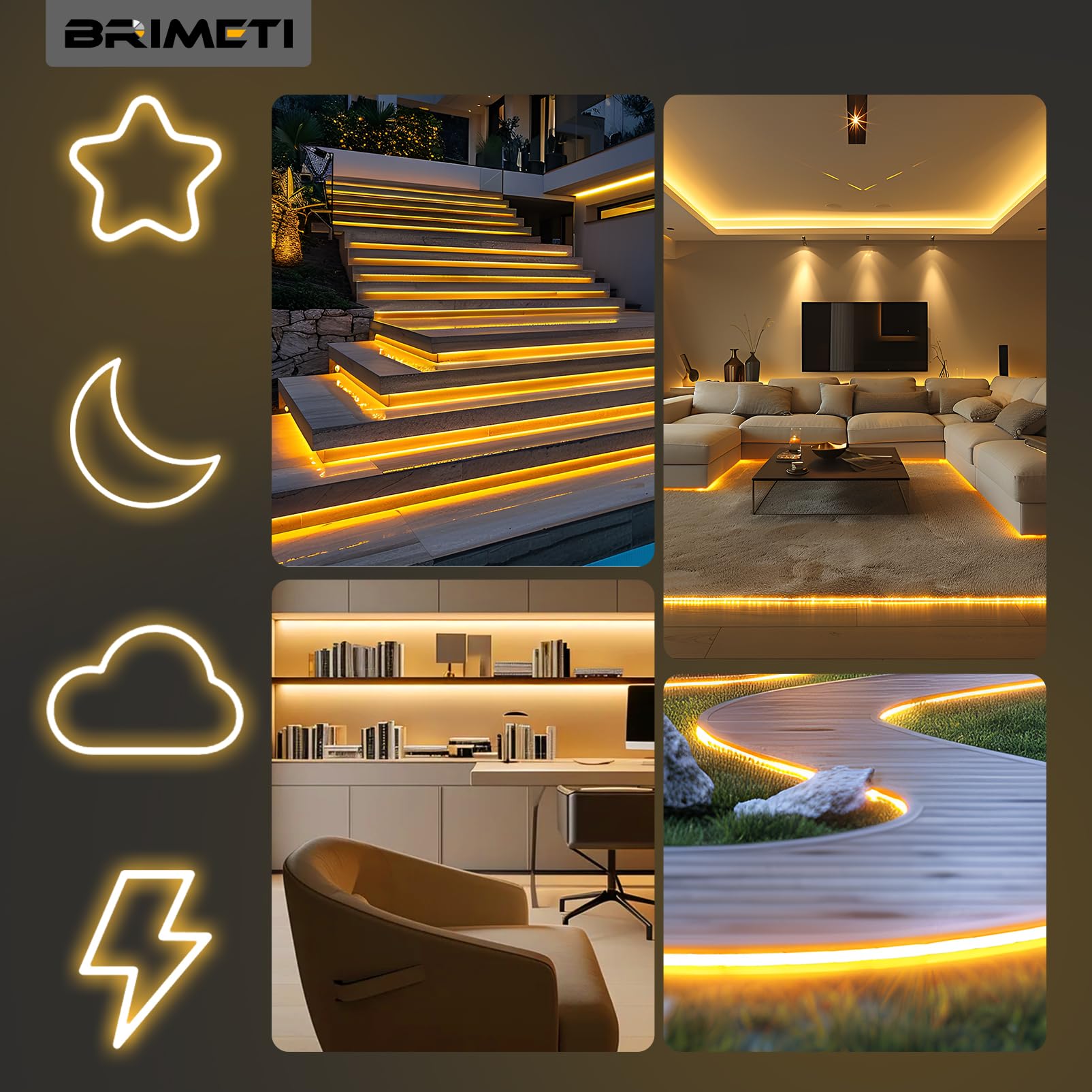 Striscia LED Neon 10 Metri 220V Tubo LED Flessibile 360° Rotondo Esterno Strisce LED Impermeabile IP65 Nastri LED Luminosa Corda Stringa,con Alimentatore di rete e Controller (Bianco Naturale)