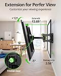 USX MOUNT Support mural TV à mouvement complet pour la plupart des téléviseurs de 32 à 70 pouces jusqu'à 99 lbs, support mural TV avec inclinaison pivotante, support TV adapté aux montants en bois de 12" 16", VESA max 400x400mm, XMM903