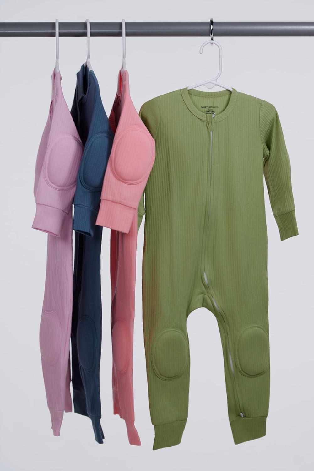 NurtureNauts® Padded Baby Romper, 100% Cotton, Elbow & Knee Pads, 2-Way Zipper for Crawling & Walking - Image 5