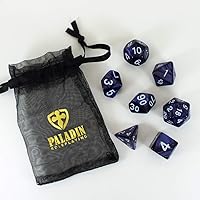 Vista 3 de Blue Pearl RPG Dice - Juego completo poliédrico - 'Nightfall