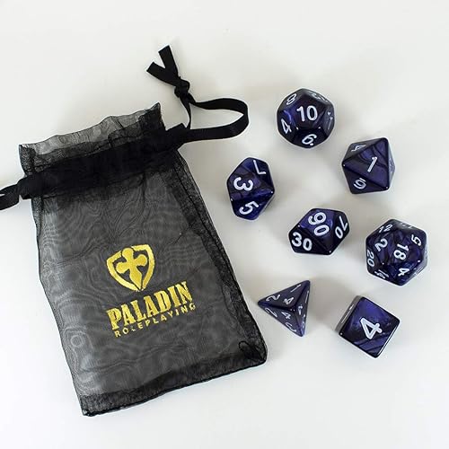 Miniatura 4 de Blue Pearl RPG Dice - Juego completo poliédrico - 'Nightfall'