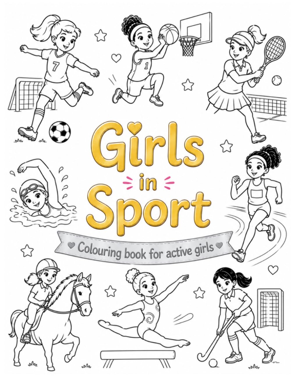 Girls in Sport: Colouring book for active girls