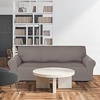 Vista 7 de Peryiter Juego de 3 fundas para sofá, cubiertas de muebles para sofá, loveseat, sofá, sillón, ajuste de forma elástico, sin arrugas, protector