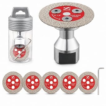 ZORUNNA 6 Pack 1.6" Mini Diamond Glass Cutting Disc with 1/4" Flange