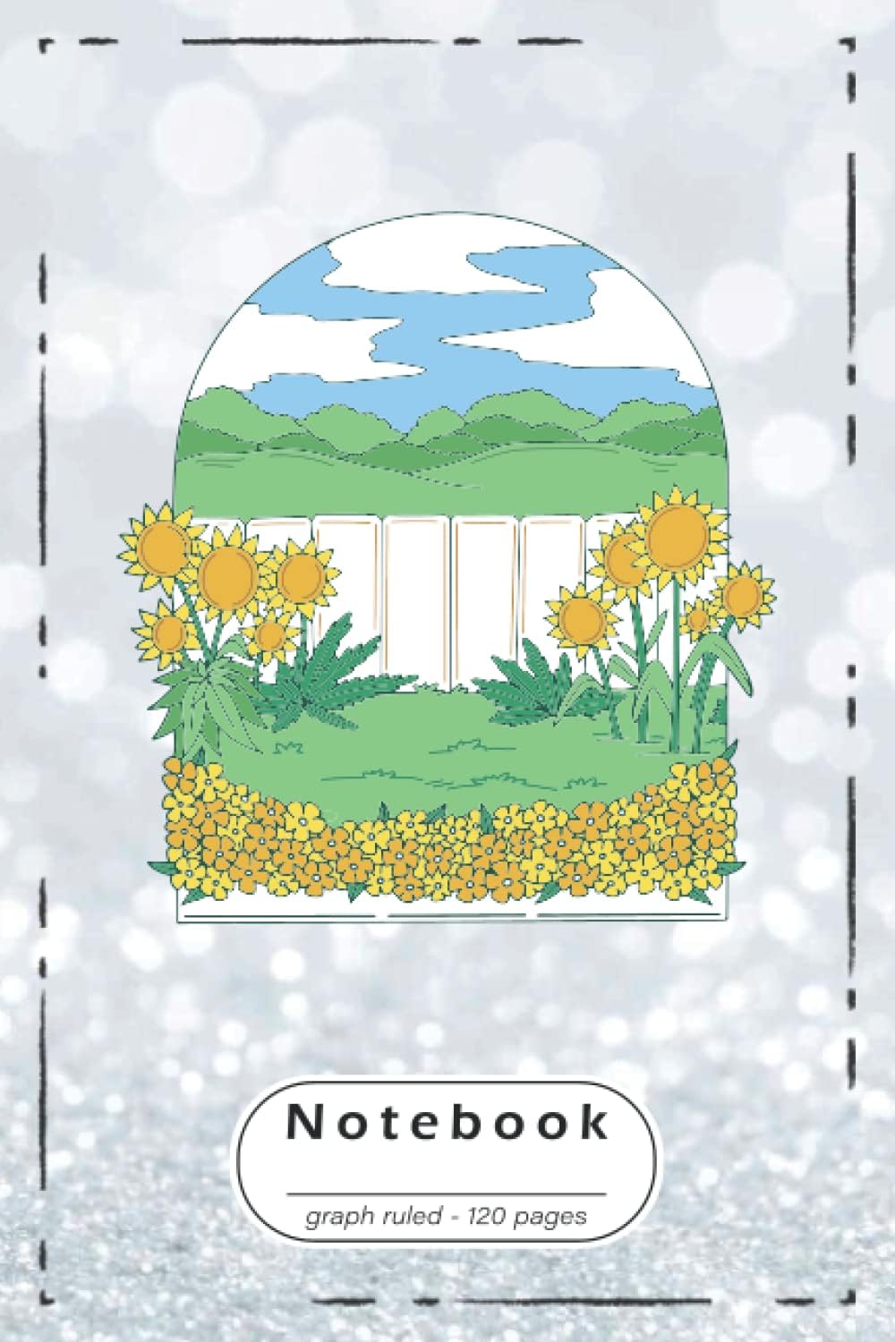Notebook graph ruled: Sunblume, Nature | 6x9 (A5), with page Numbers | Flower | qs6