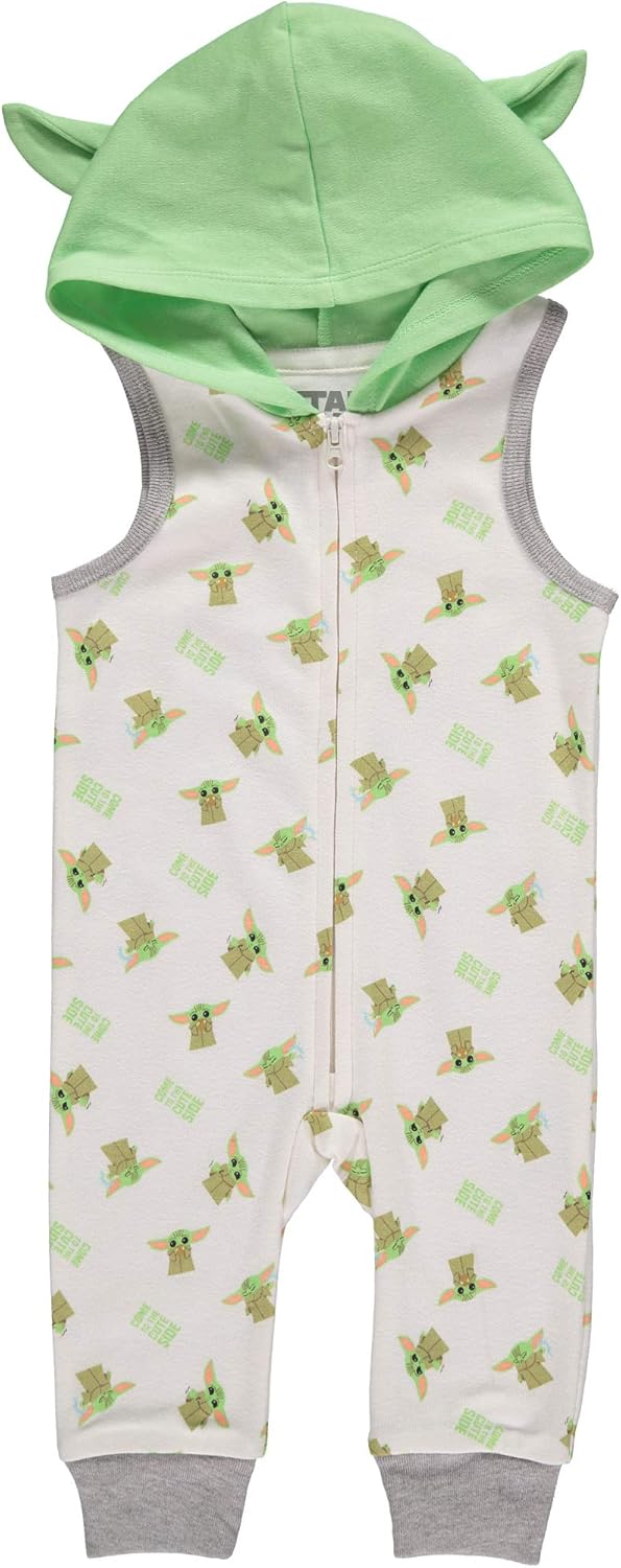 STAR WARS Baby Boys Baby Yoda New Born Infant Sleeveless Hooded