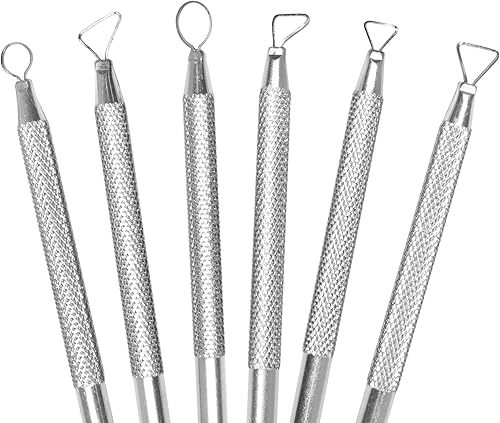 Miniatura 4 de VViViD Juego de 5 herramientas de escultura de arcilla y cerámica, asas de madera, puntas de lápiz óptico de bola de doble cara, 2 herramientas en 1