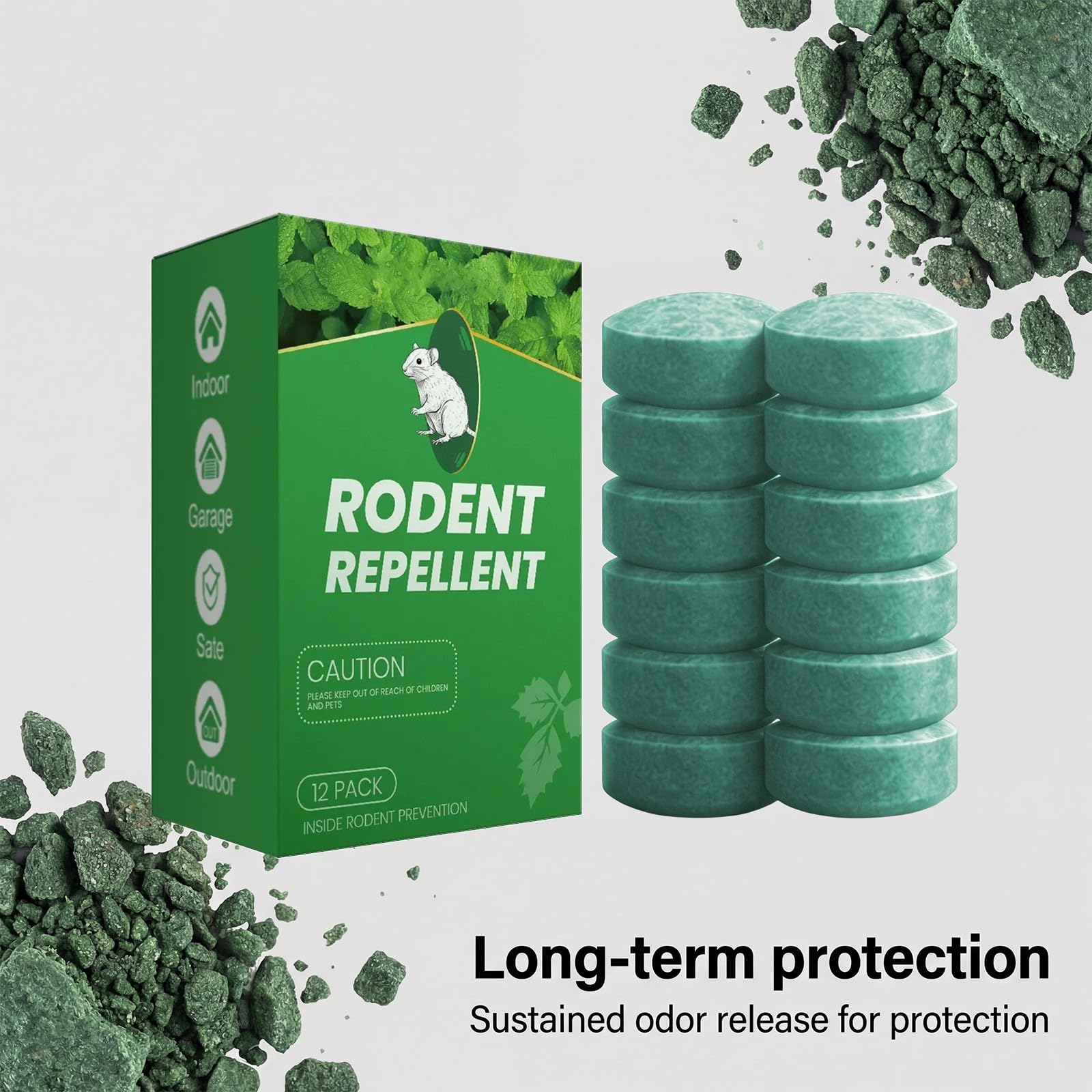 36/24/12 pcs Repellenti per Roditori,Disabituante con Olio di Menta Piperita, trappola per parassiti,Ideale per Casa, Garage e Auto,casa, Giardino, soffitte, ragni, topi, scarafaggi e formiche (24pcs)