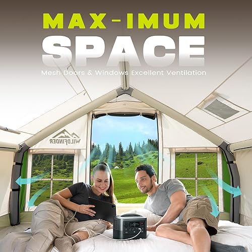 Miniatura 3 de Inflatable Tent with Skylight, Quick Setup Blow Up Tents with Pump, Hot Tent with Stove Jack, Waterproof Oxford Inflatable House for Camping, Air