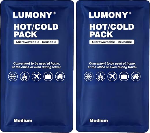 LUMONY® (Pack Of 2) Reusable Hot and Cold Ice Pack for Pain Relief Soft and Flexible Gel for Injuries and Pain Relief | Co...