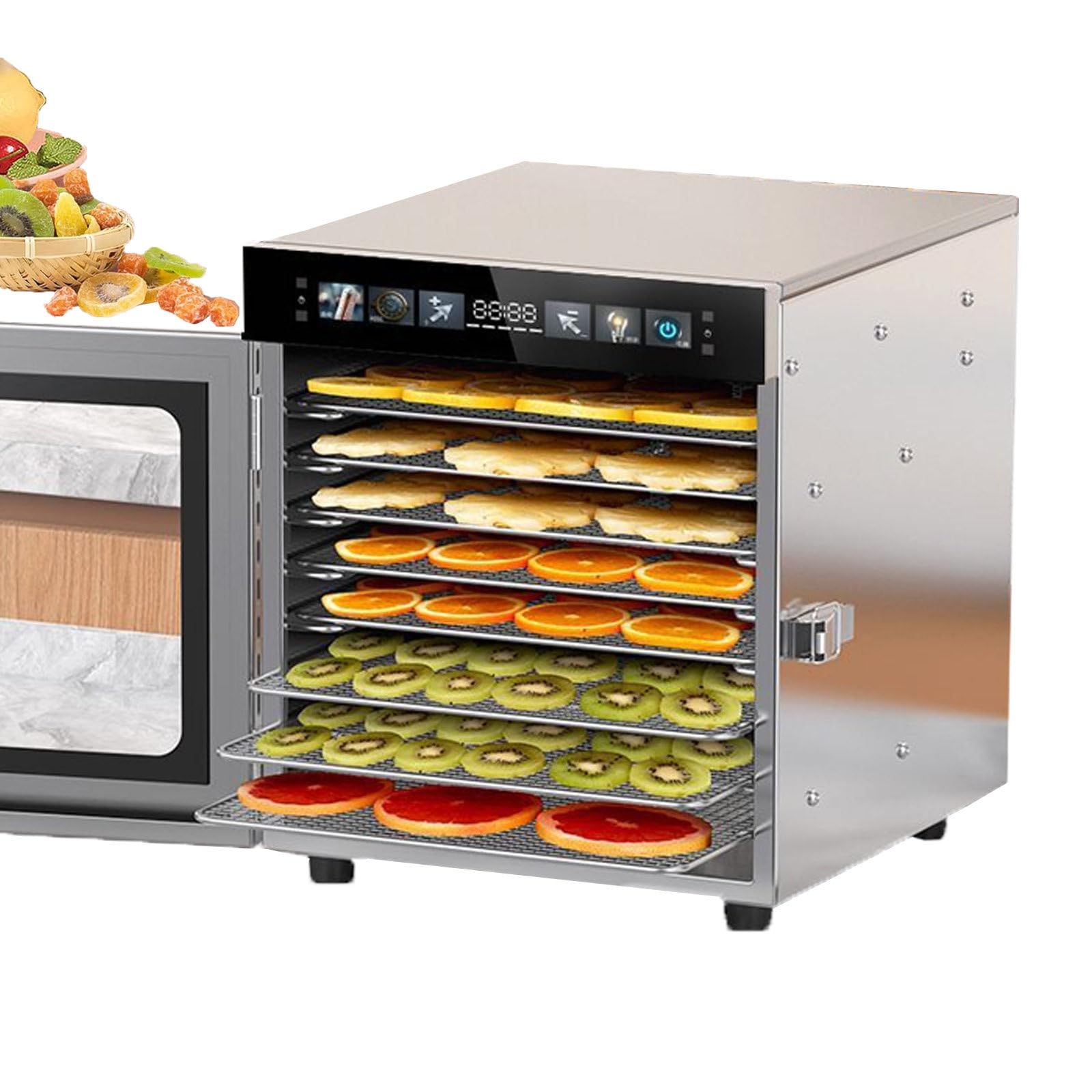 AYCDL Electric Food Dehydrator 8/12 Layers, Food Dryer Machine, Fruit & Meat Drying Machine 20~30kg,12-Layer