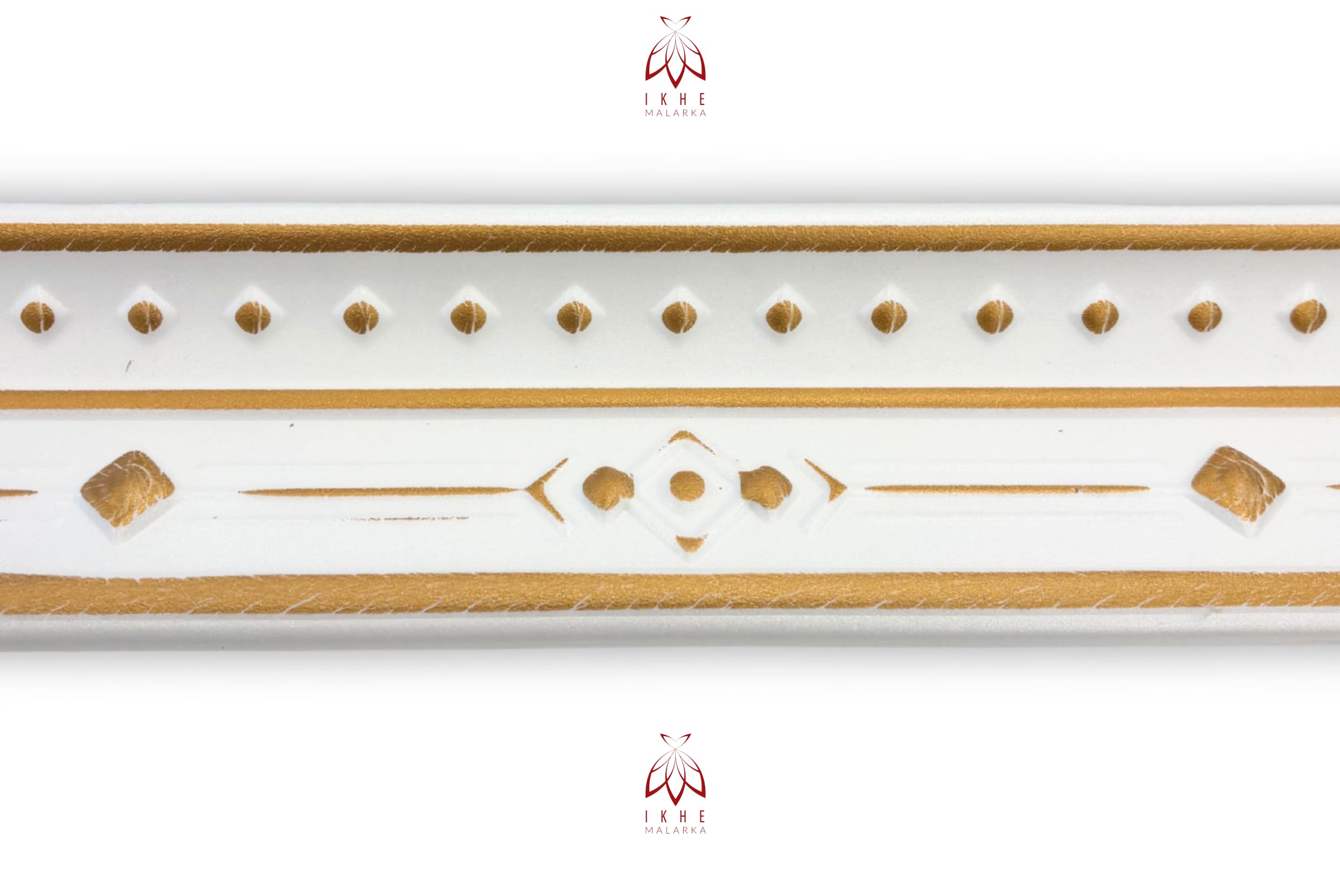 Molduras de estuco de poliestireno XPS – Molduras de techo blancas de 1 m – Listones para techo y decoración de pared – Molduras decorativas ligeras de poliestireno puro suave (V03-08 – Oro) 16
