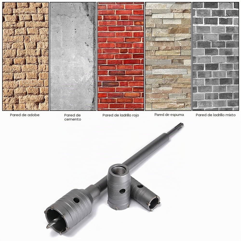 Flintronic® Brocas SDS Plus Hormigon, Brocas para Martillo, Brocas Cruzadas Hormigon Broca de Impacto para Hormigón, Cerámica (traje, Ø30mm,40mm,50mm)