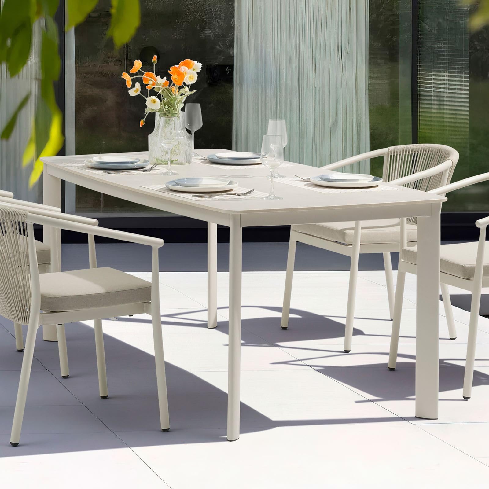 IDIMEX Gartenmöbel ISOLA Set - 8 Stühle + Tisch Für Terrasse & Garten