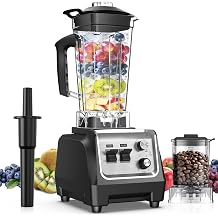 H-Duka 1800W Blender for Smoothies, 70oz Pitcher & 20oz Grinder, 28000 RPM High Speed Countertop Blender for Kitchen for Ice Crushing, Frozen Fruits & Nut Butter, 1-5 Min Timer, Multiple Speeds
