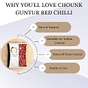 Chounk Guntur Red Chilli Dry Whole - 100 Grams | Stemless Red Chilly Whole | Sabut Lal Mirch | Guntur Full cut with No Added Preservatives and No Colors | Guntur Chilli gallery image