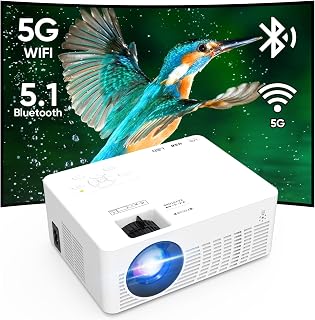 WiFi projector with 100 inch projector screen, 9000Lux projector for outdoor films, mini portable projector with 1080P ful... Price In India