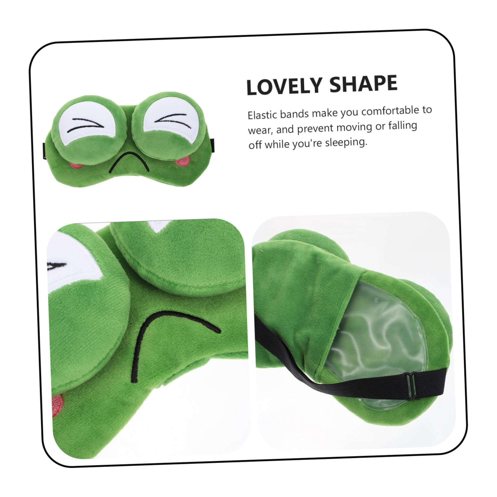 GLEAVI 3 Stk Schlafmaske Frosch Kostüm Süßer Schlaf Abdeckung Für Blinde Augen Nickerchen Augenabdeckung Schlafabdeckung Auf Den Augen Nacht Auge Schlafen Samt Kissenbezug Kind