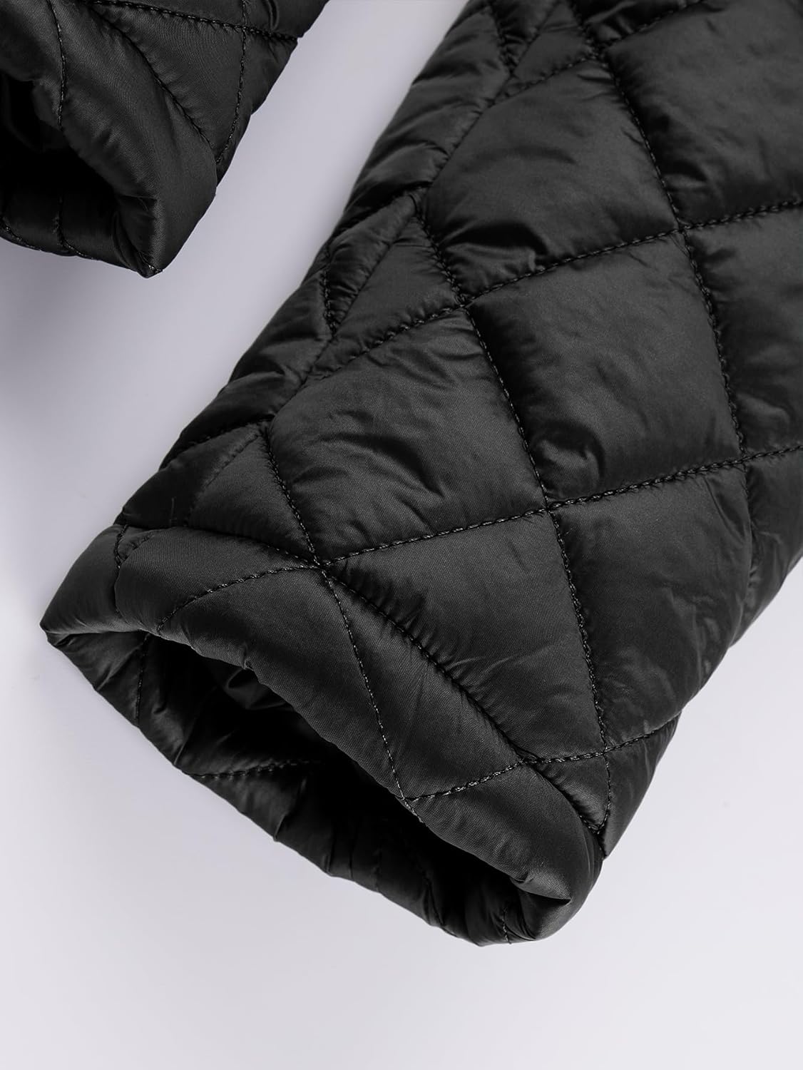 Bellivera Women Lightweight Coat Short Quilted Puffer Long Sleeve Belted Jacket Pockets - Image 8