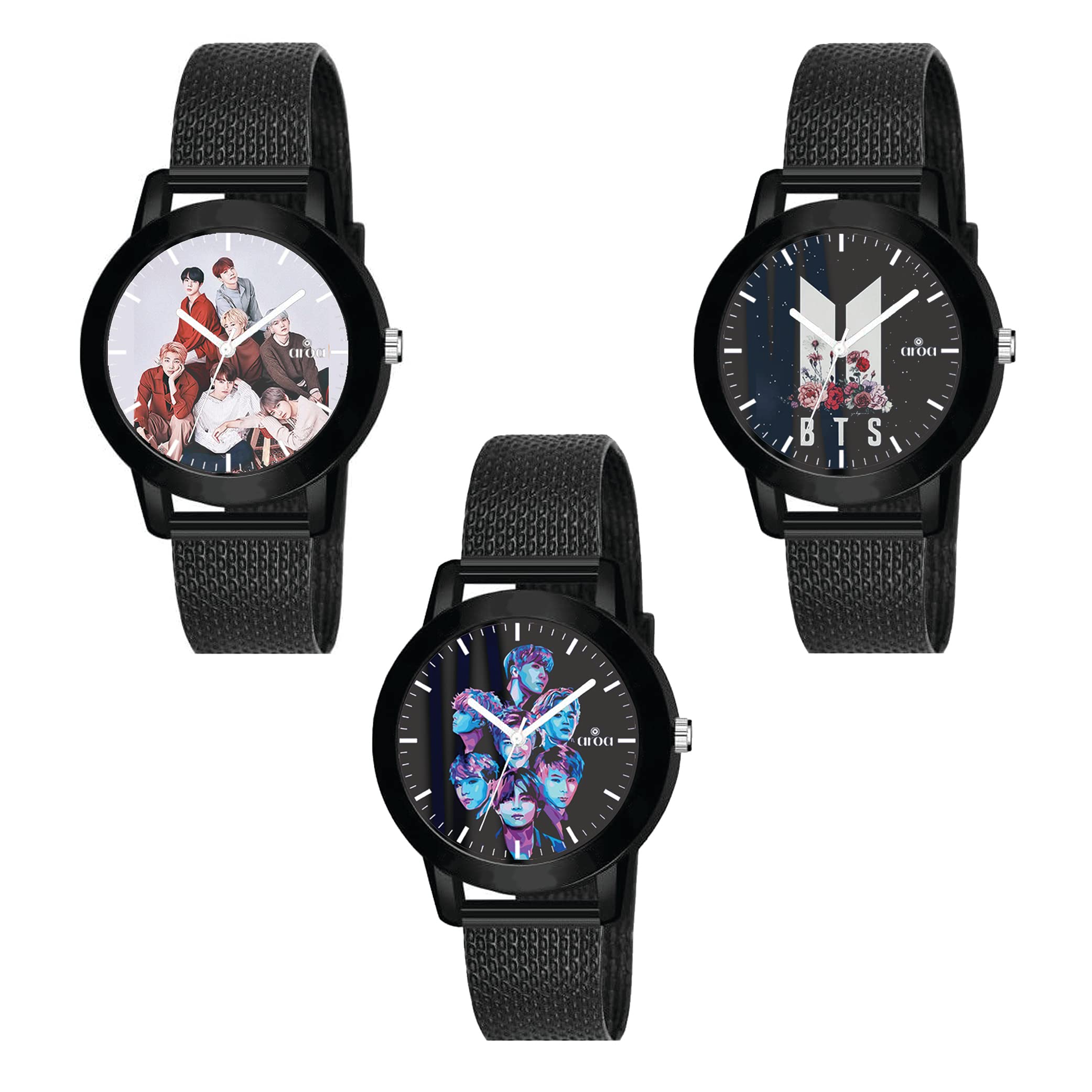 AROA Watch New Watch Combo for BTS Fan Analog Type Pack of 3 | Custom Dial for Women Stylish Watch for Girls (B0C38R7Q7C) Amazon Price History, Amazon Price Tracker