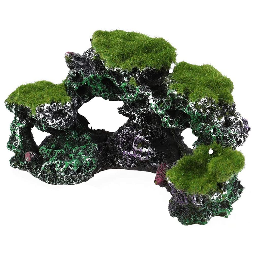 Ancllo Coral Artificial Fish Tank Plants Decorations Aquarium Background Simulation Mountain Hideaway Landscape For Goldfish
