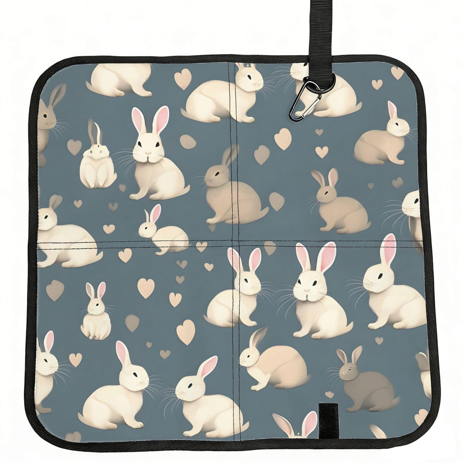 NImongt Rabbit Background Print Portable Chair Pad Foldable Seat Cushion Outdoor Seating Office Picnic Camping