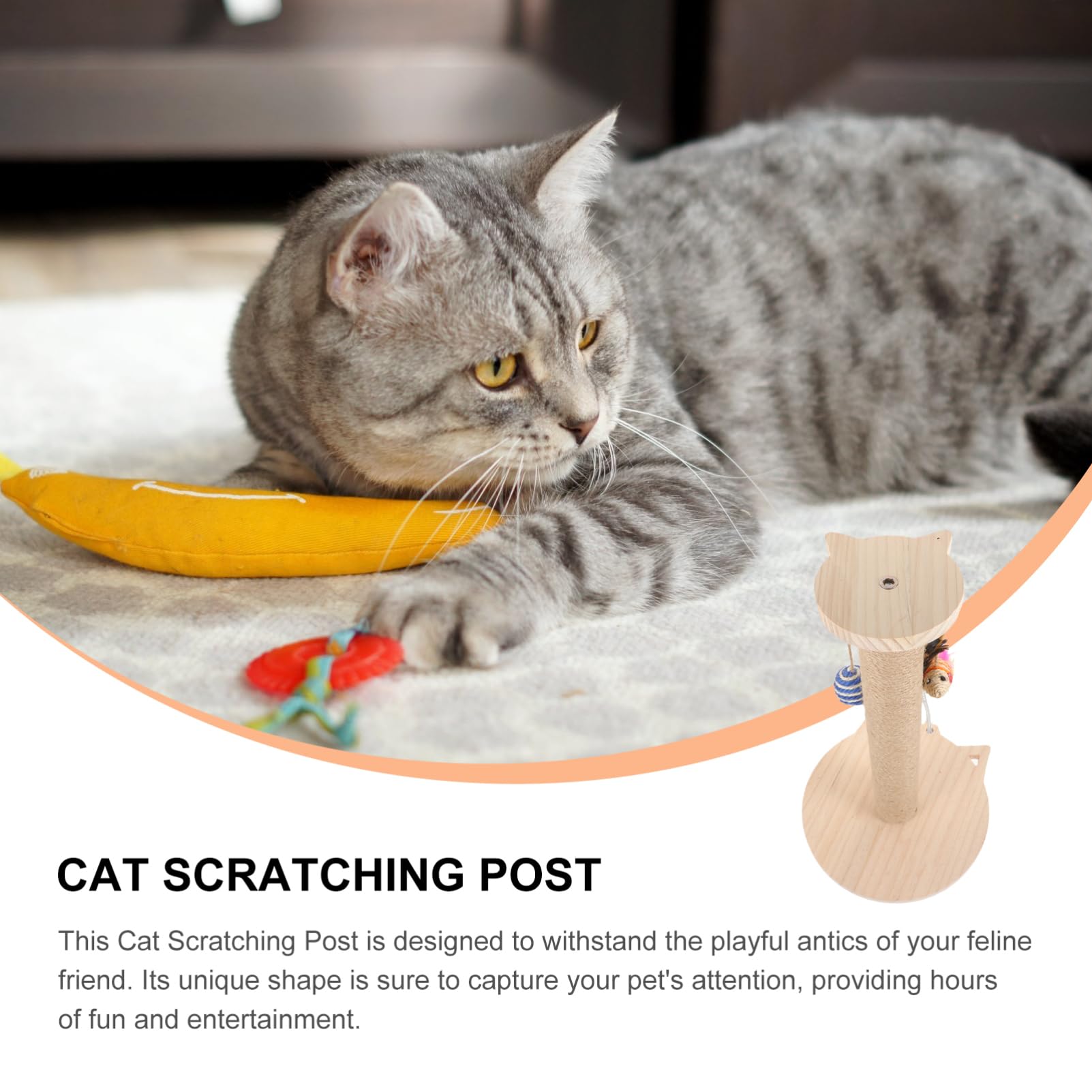 FRCOLOR De Gato Vertical De Natural De Casa para Gatos Juguete Interactivo con Teaser Diseño Seguro y Cómodo De Limpiar y Mantener