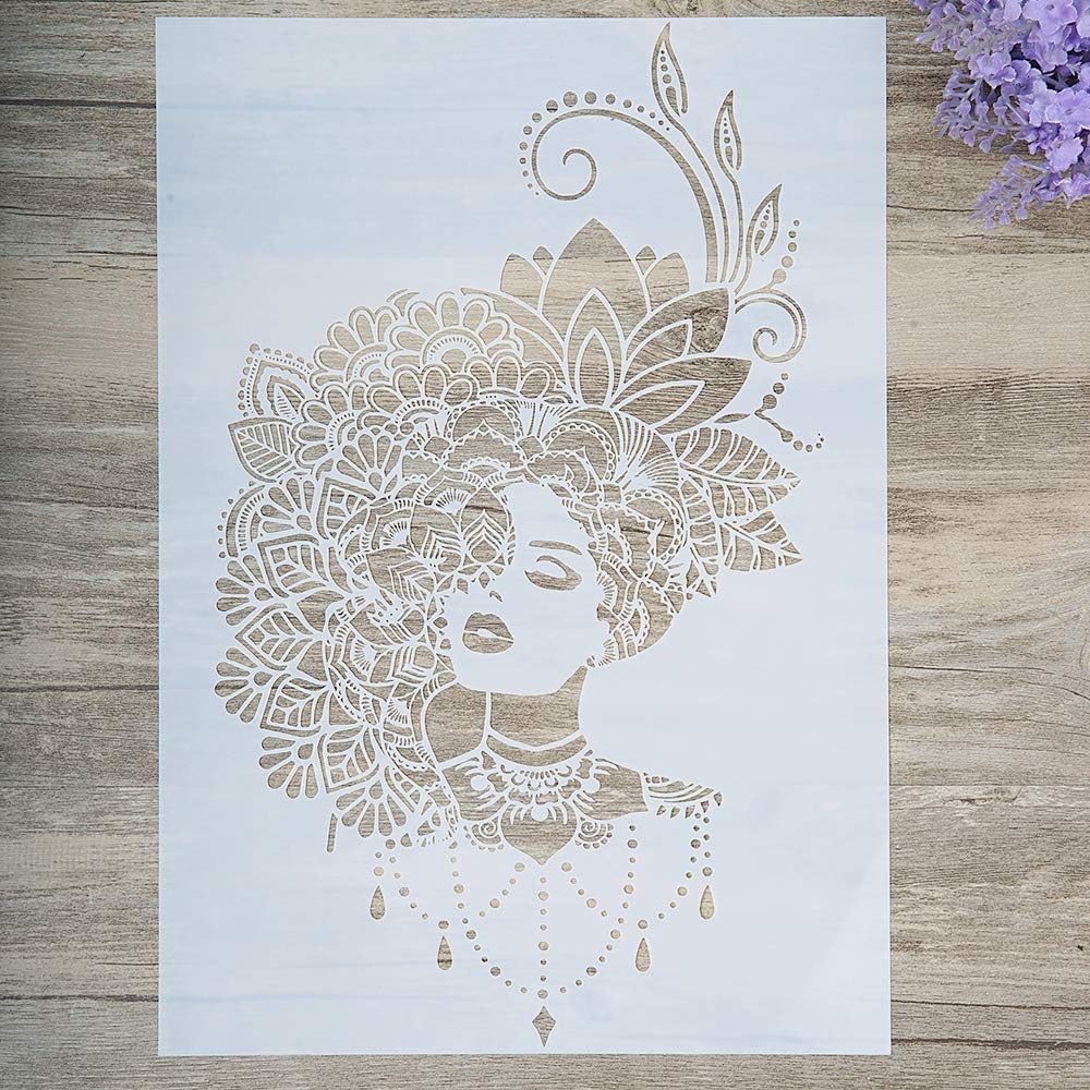 DIY Decorative Beauty Stencil Template for Painting on Walls Furniture Crafts (A3 Size)