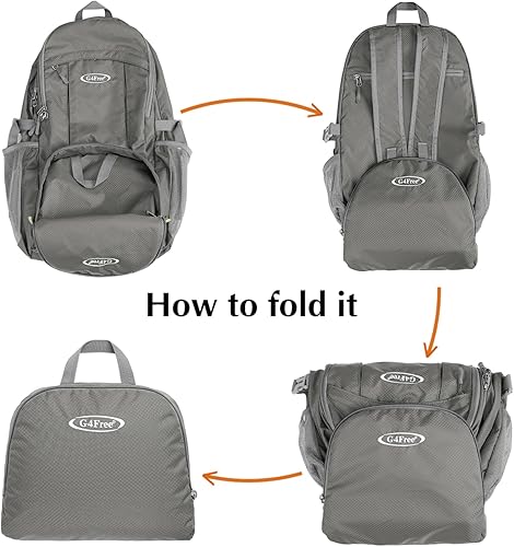 Miniatura 6 de G4Free Mochila de senderismo plegable ligera 40L, mochila de viaje impermeable