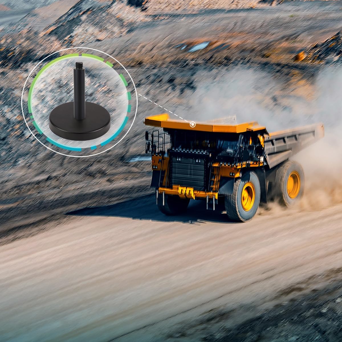 Magnetic Mount - Heavy Duty Magnetic Base GNSS Mounting System with 5/8" x11 Thread for Survey Base, Vehicles & Pipeline Survey