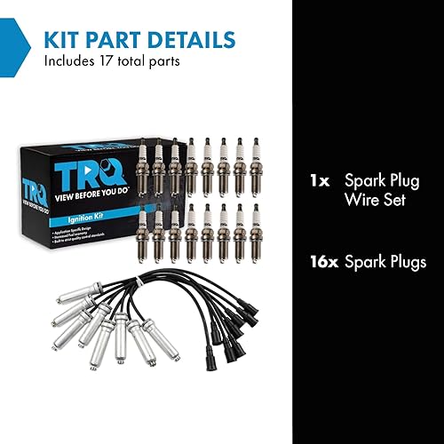 Miniatura 200 de TRQ Kit de bujías de 5 piezas de bujías de iridio compatibles con Chevrolet Aveo 2004-2008 Aveo5 2004-2008