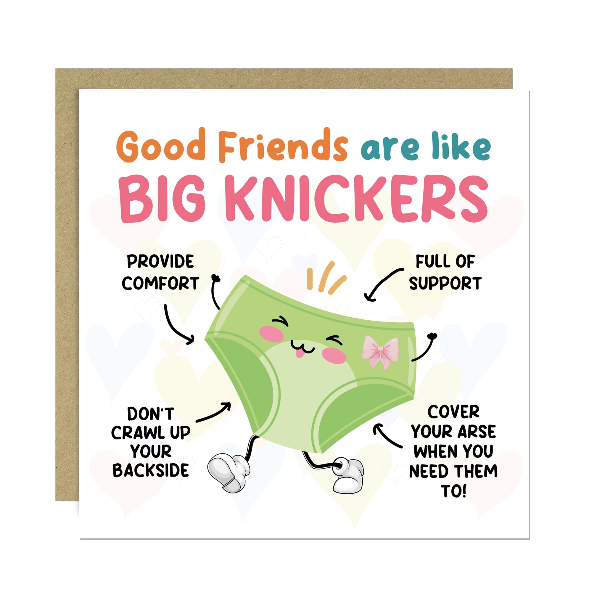 RED OCEAN Funny Best Friend Birthday Card, Birthday Card for Women Friend, Humour Good Friends Are Like Big Knickers Design, Card For Her, With Kraft Envelope