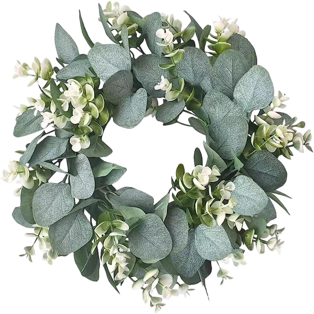 Couronne de trèfle à quatre feuilles et eucalyptus pour porte d'entrée
