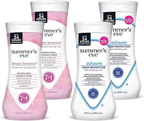 Miniatura 14 de Summer's Eve Lavado femenino sin fragancia para todo el cuerpo, gel corporal suave con pH balanceado para mujeres, elimina el olor vaginal, 15 onzas