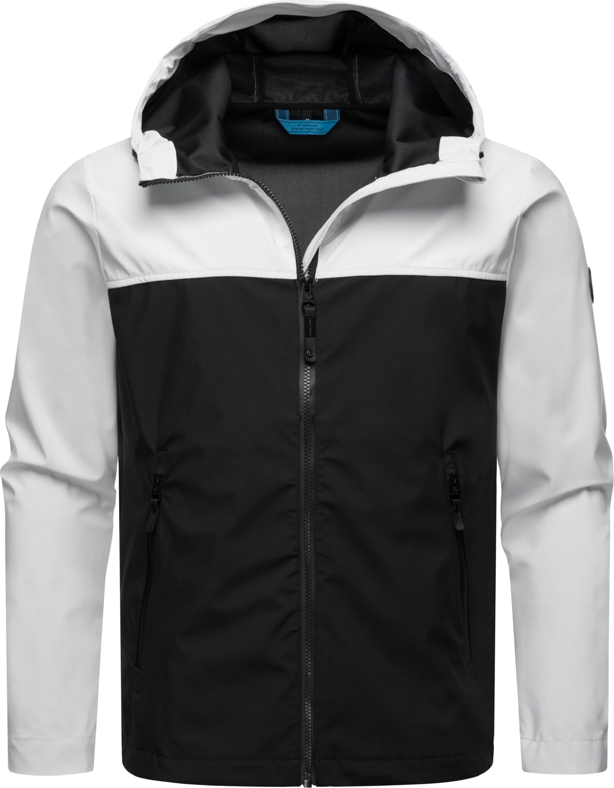 Ragwear Ultra-lekka męska kurtka przejściowa, krótka kurtka softshellowa, wodoszczelna (słup wody: 11 000 mm) z kapturem o wyglądzie blokującym kolor Shellwie Block YOUMODO S-4XL