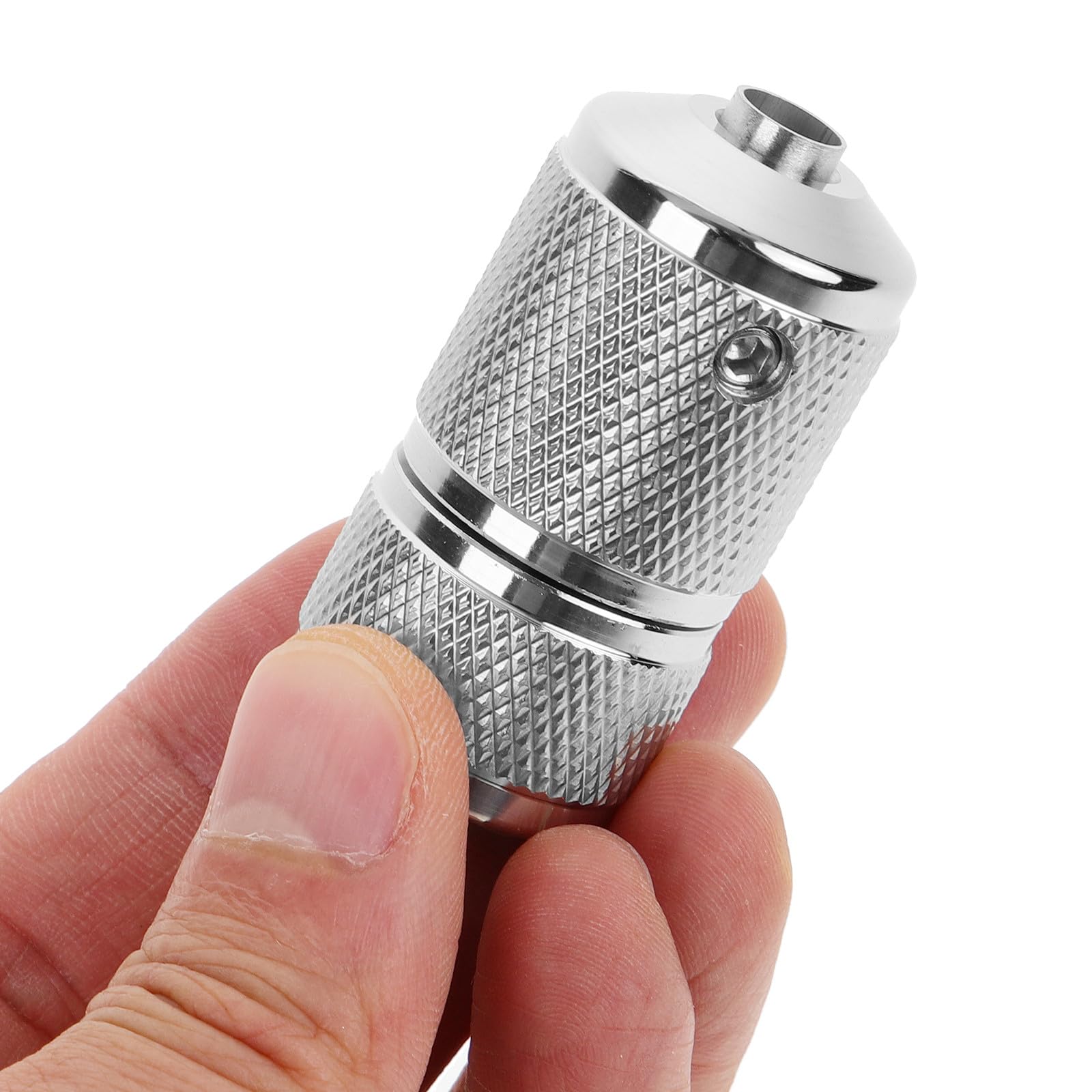 Angoily Selbstsichernder Edelstahl Tattoo Griffstück mit 7-8mm Innendurchmesser und Rutschfestem Griff für Tuben für Anfänger und Professionelle Tätowierer