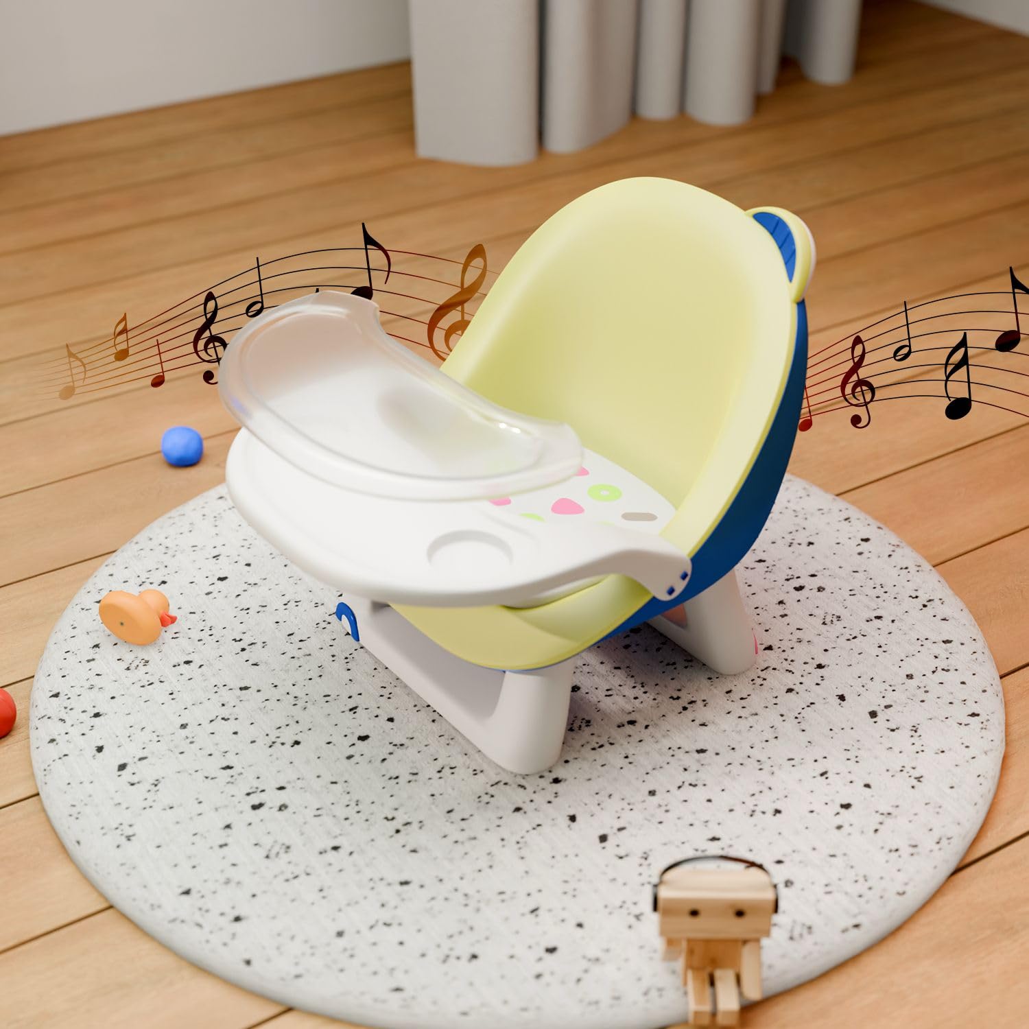 Lifelong Cuppy Baby Chair with Detachable Food Tray, Tray Cover - Strong & Durable Chair for Kids 9 Months to 4 Yrs - Study Chair/Feeding Chu-Chu Chair/Dining Chair with Comfortable Foam Cushion Seat