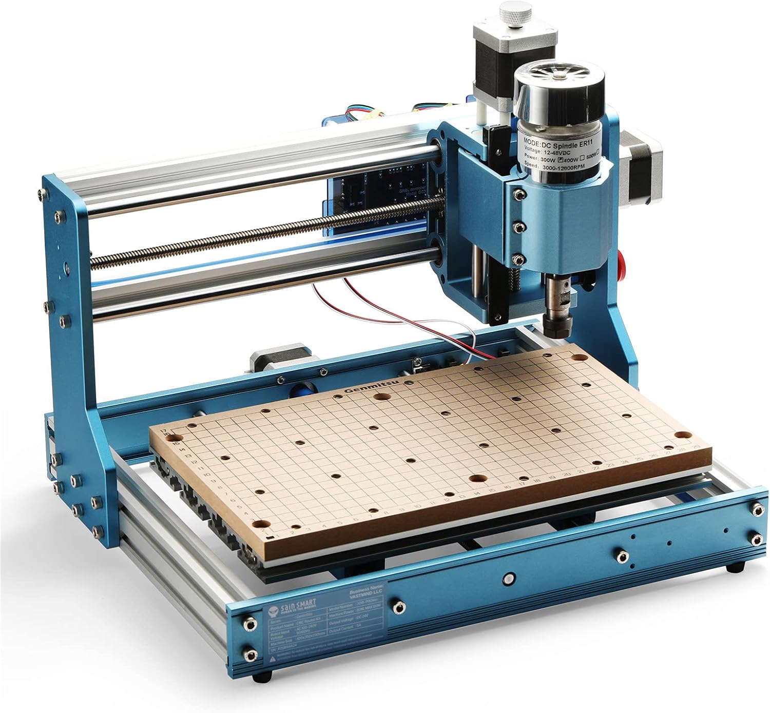 Genmitsu CNC MDF GRID Spoilboard for 3018 CNC Router Machine, Compatible with 3018-PRO/ 3018-PROVer/ 3018PROVer Mach3, 300 x 180 x 12mm (11-4/5''x 7''x 1/2''), M6 Holes (6mm), Screws and Nuts Included