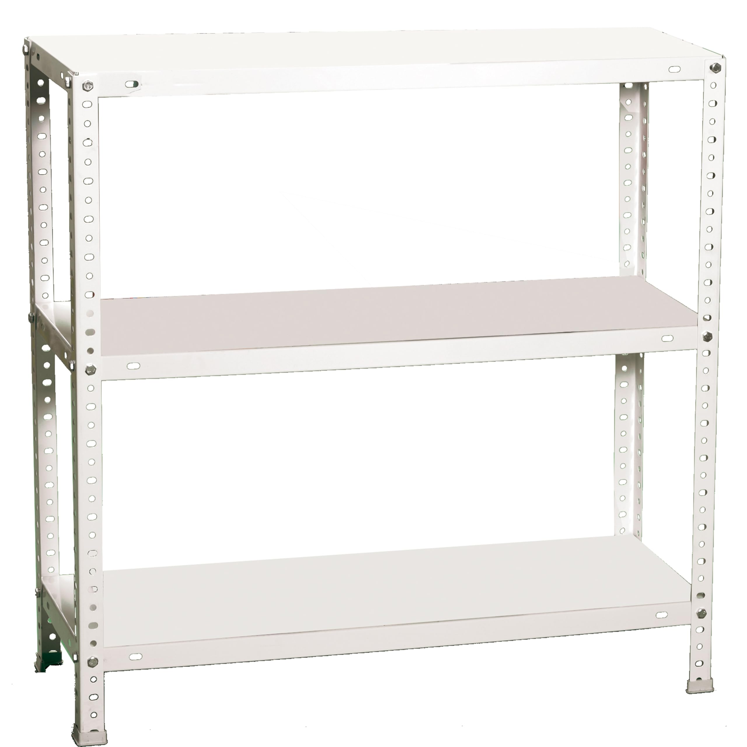 Simon Rack Scaffale Metallo Garage e 3 Ripiani, Capacità di Carico 100 kg e Punto di Flessione, 1000x1000x500 mm, Metallo, Scaffalatura per Garage, Bianco - Comfort