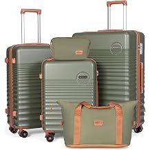 Luggage Sets 5 Piece, Suitcases with Wheels, Hardshell Suitcase Set, ABS Carry on Luggage Set with TSA Lock, Travel Luggage