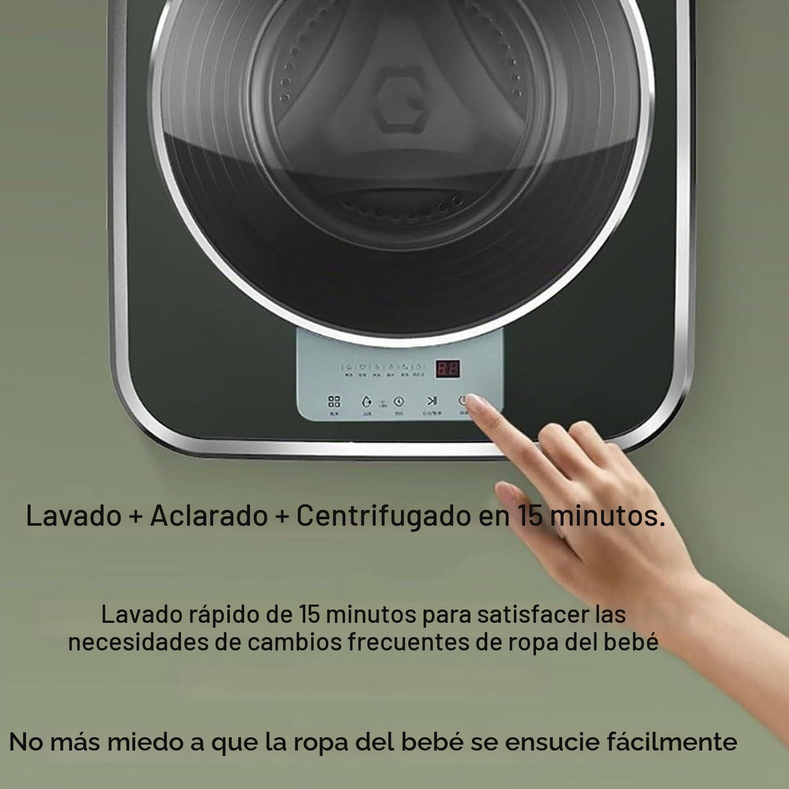 Mini Lavadora Montada En La Pared Lavadora De Tambor Frontal Completamente Automática Portátil Capacidad De Lavado 3 Kg, Lavadora De Viaje for Dormitorios