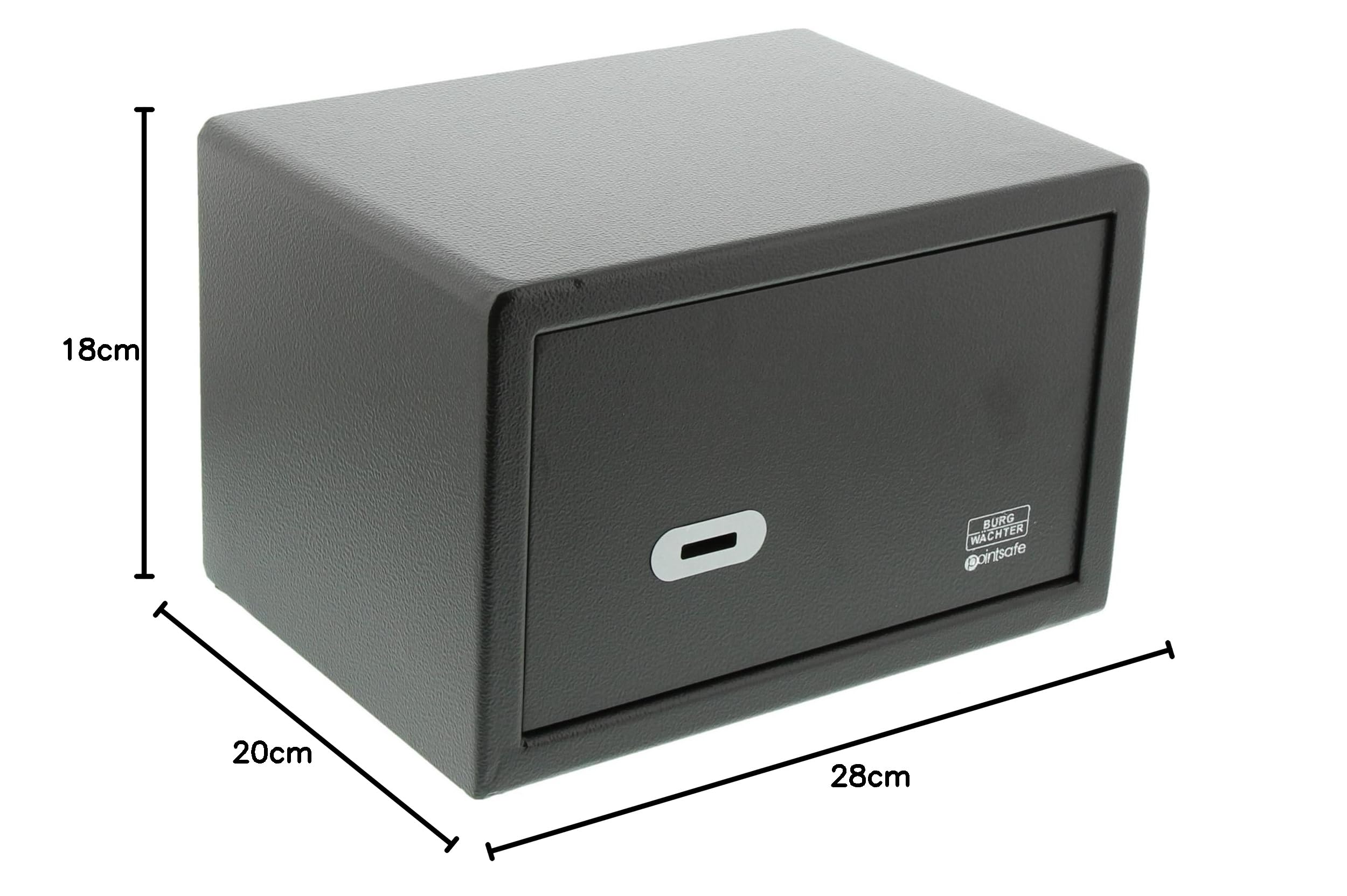 BURG-WÄCHTER Sejf meblowy na klucz, Point-Safe, 6,7 l, 8,0 kg, P 1 S, Czarny