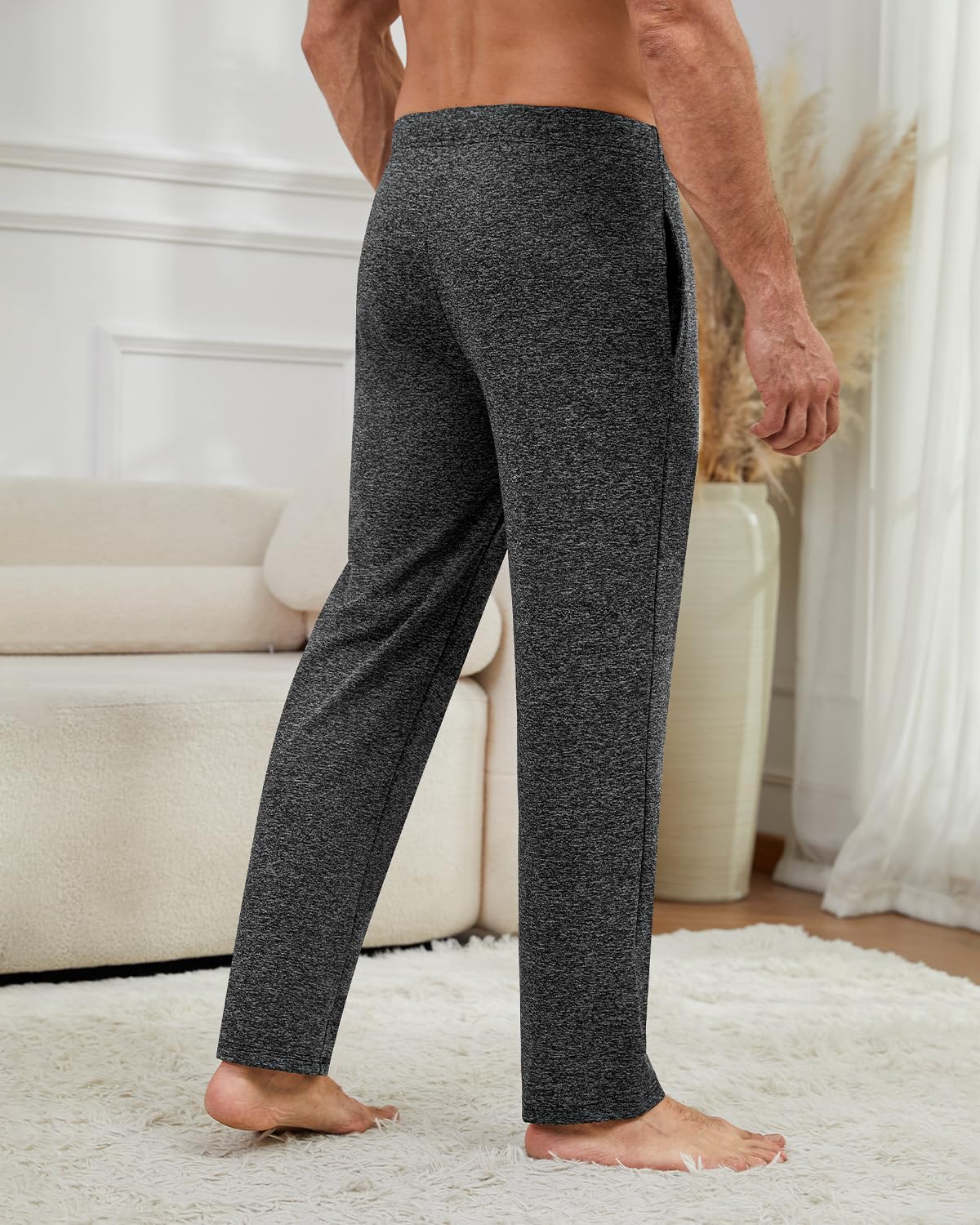 Femdouce 3 Pack Men's Pajama Pants with Pockets Soft Pajamas Bottoms for Men Drawstring Lounge Comfy Lightweight Pj Pants - Image 5