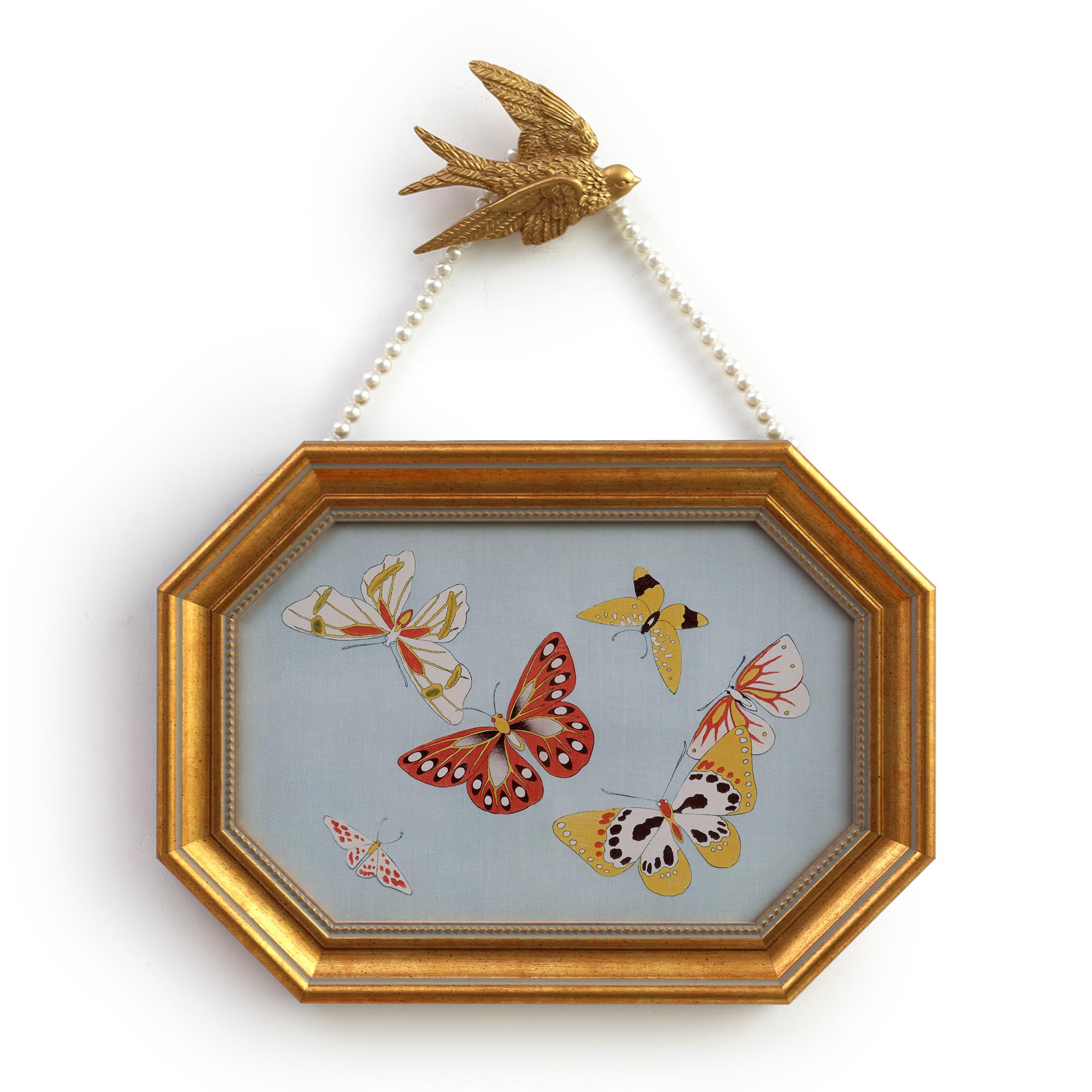 Condition photo showing New/Like New for Gold Framed Canvas Wall Art Vintage Decor, Butterfly Painting Prints, 8"x12" Picture Frame With Accessories for Living Room Bathroom Kitchen Bedroom