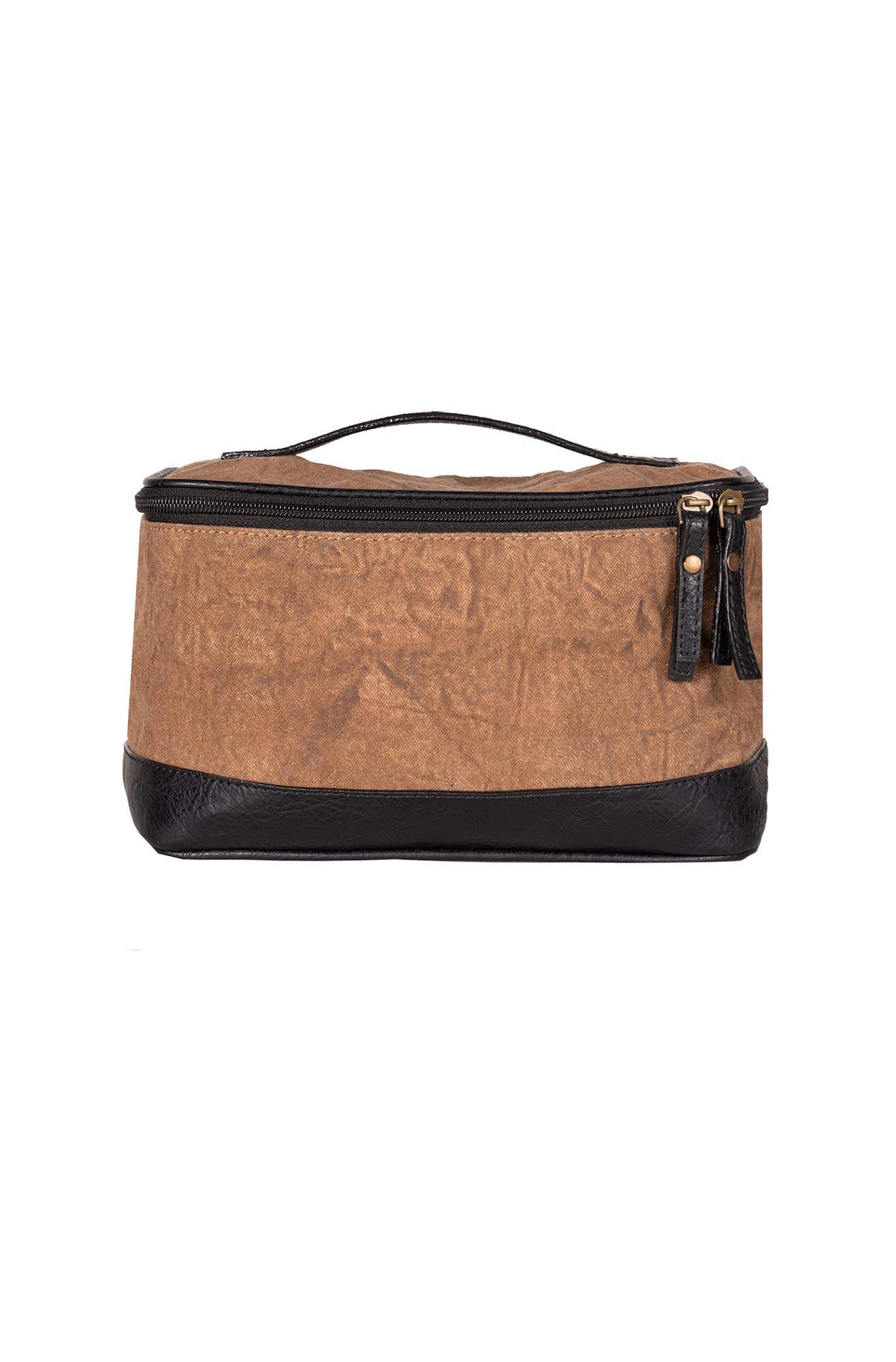 Mona B. Jamie Convertible Upcycled Canvas,Landry Convertible Backpack, Reed, Miles Duffle and Cove Dopp with Vegan Leather Trim (Cove-Dopp Kit Brown